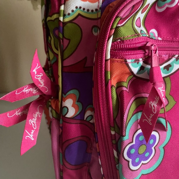 Vera Bradley Lighten Up Large Backpack Pink Swirls Pattern 15”x 11” Paisley Pink - Picture 2 of 10